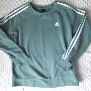 Adidas Seafoam Green white Striped Sweatshirt L